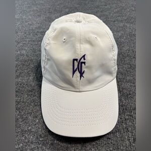 Imperial Men’s Golf Hat White Cap with Purple Logo